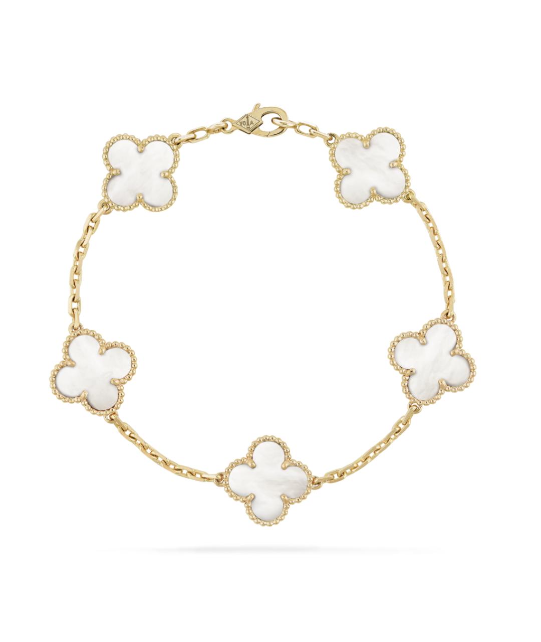 VAN CLEEF & ARPELS Белый браслет из желтого золота, фото 6
