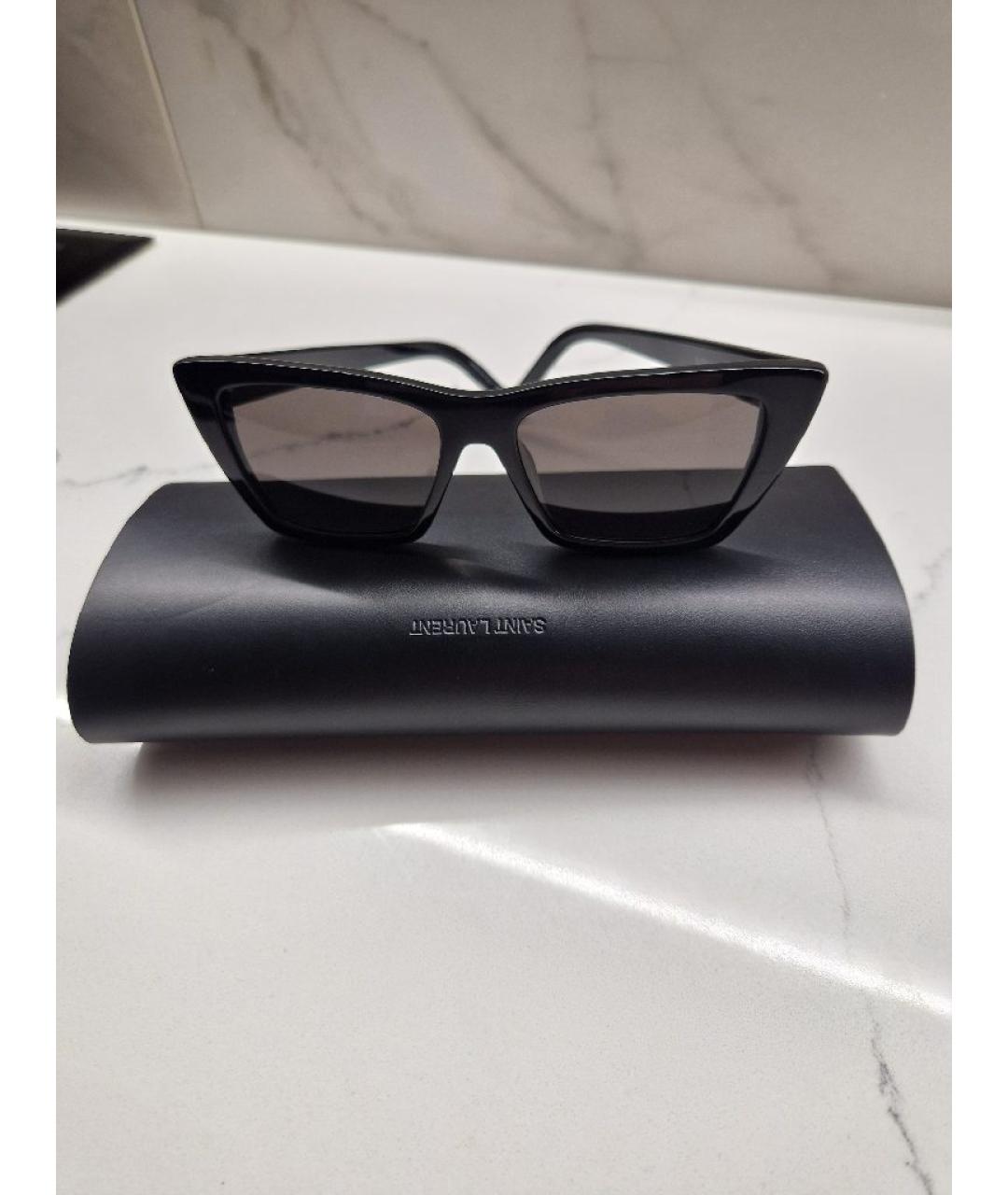 SAINT LAURENT Черные пластиковые солнцезащитные очки, фото 6