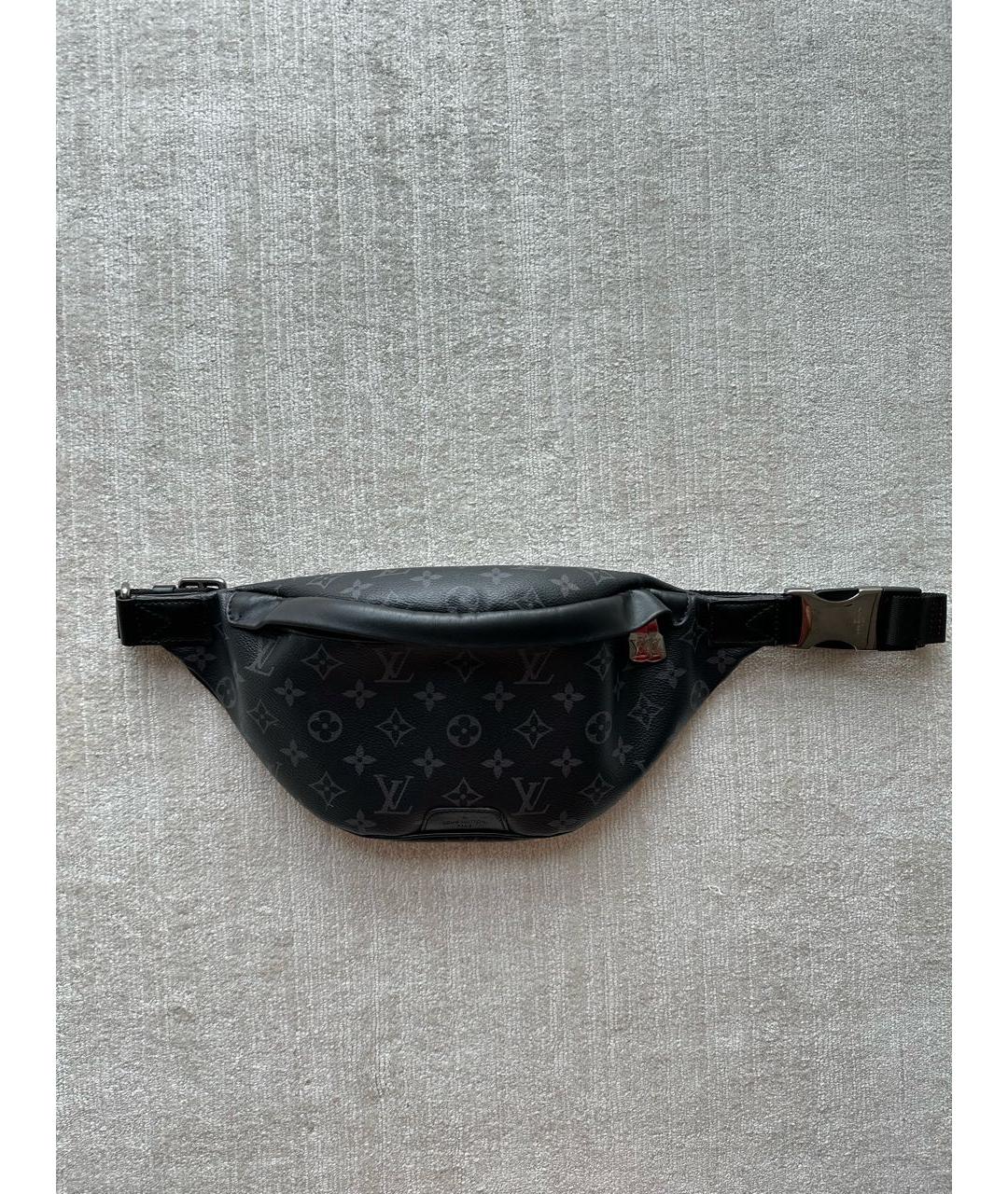 LOUIS VUITTON Антрацитовая кожаная поясная сумка, фото 7
