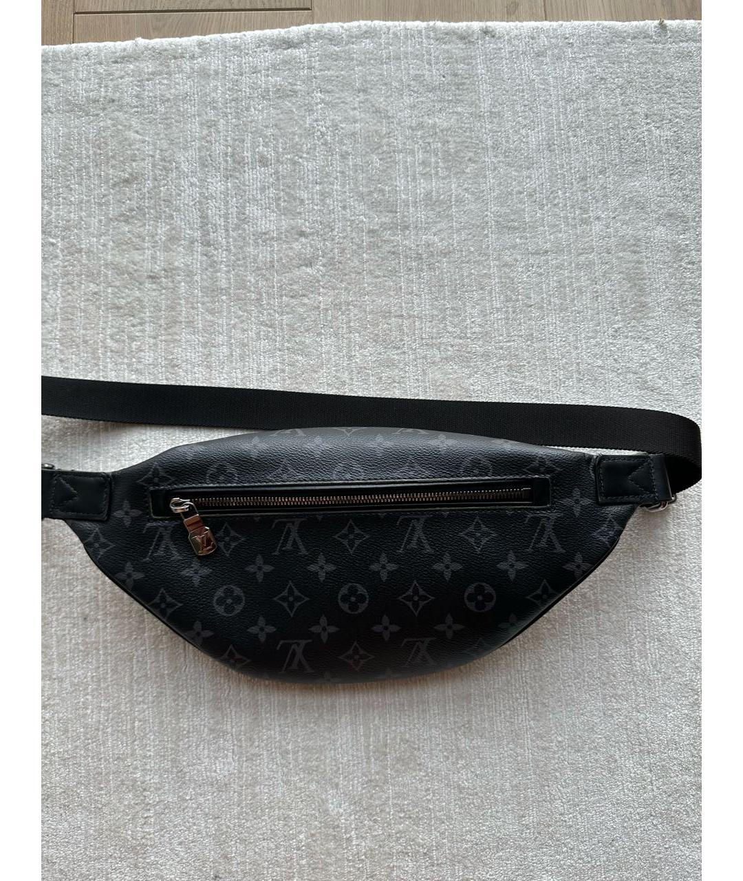 LOUIS VUITTON Антрацитовая кожаная поясная сумка, фото 2