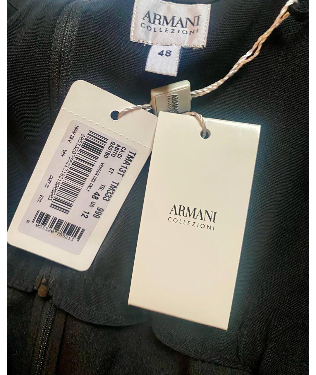 ARMANI COLLEZIONI Черное шелковое коктейльное платье, фото 3