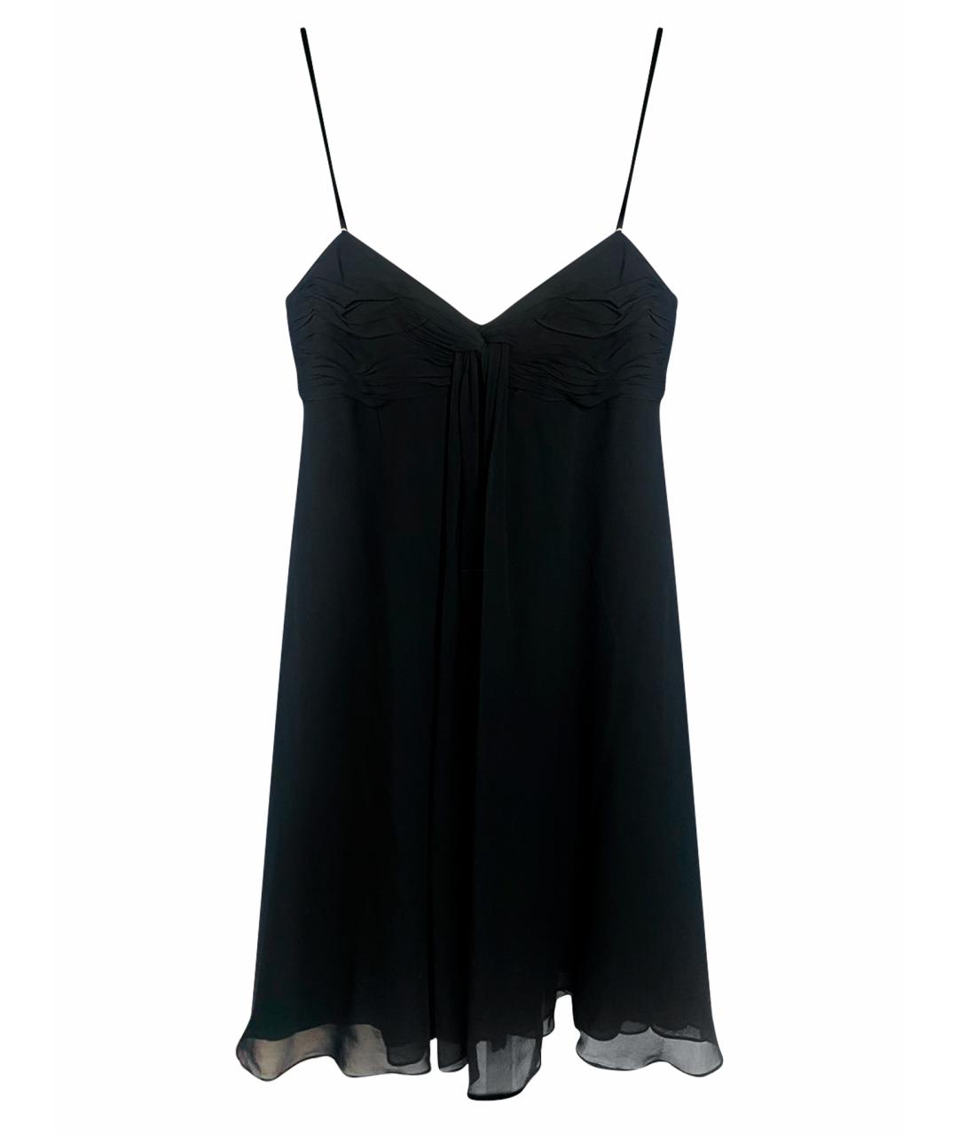 ARMANI COLLEZIONI Черное шелковое коктейльное платье, фото 1