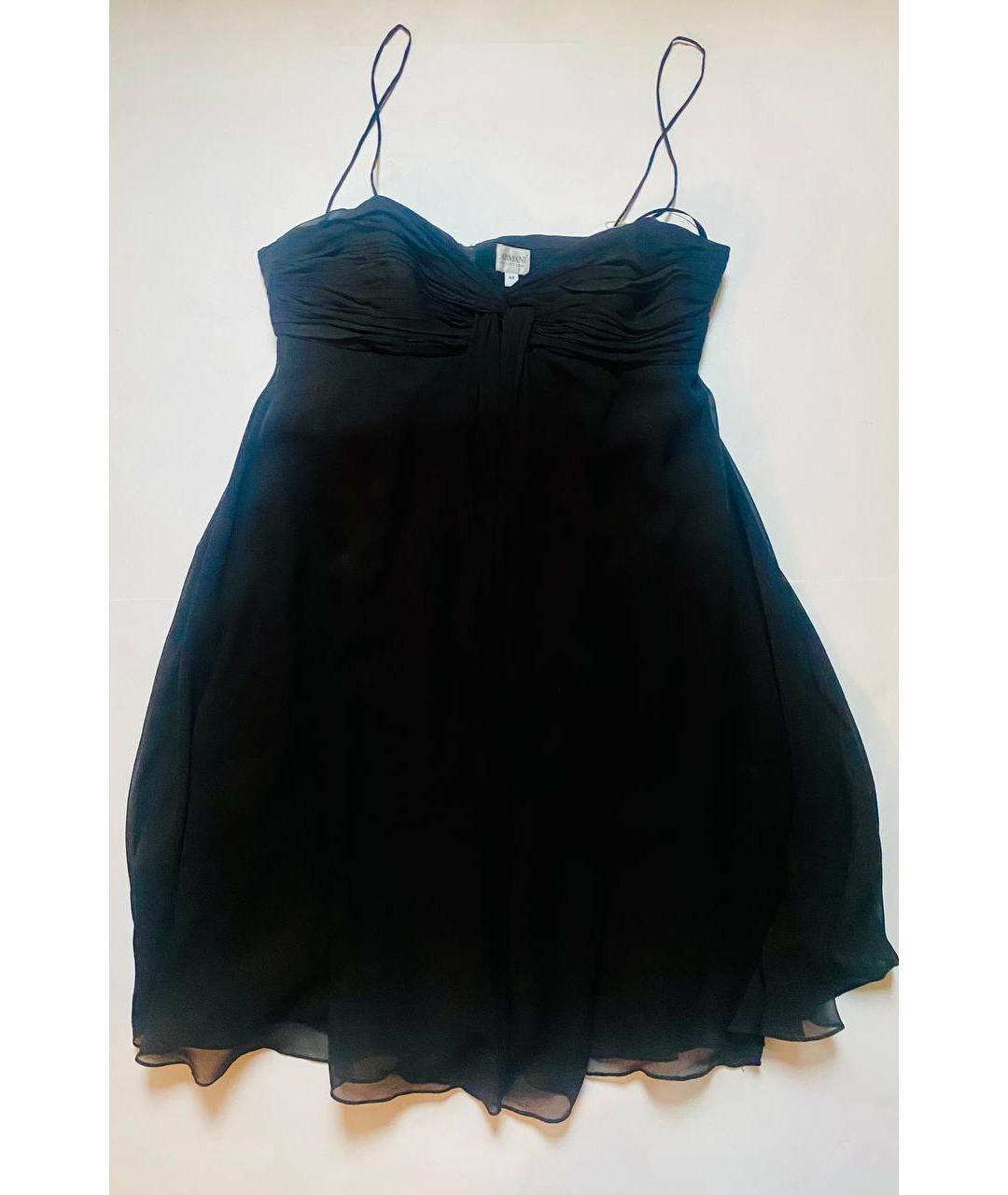 ARMANI COLLEZIONI Черное шелковое коктейльное платье, фото 5