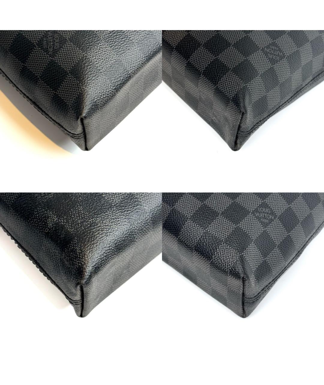 LOUIS VUITTON Черный кожаный портфель, фото 7
