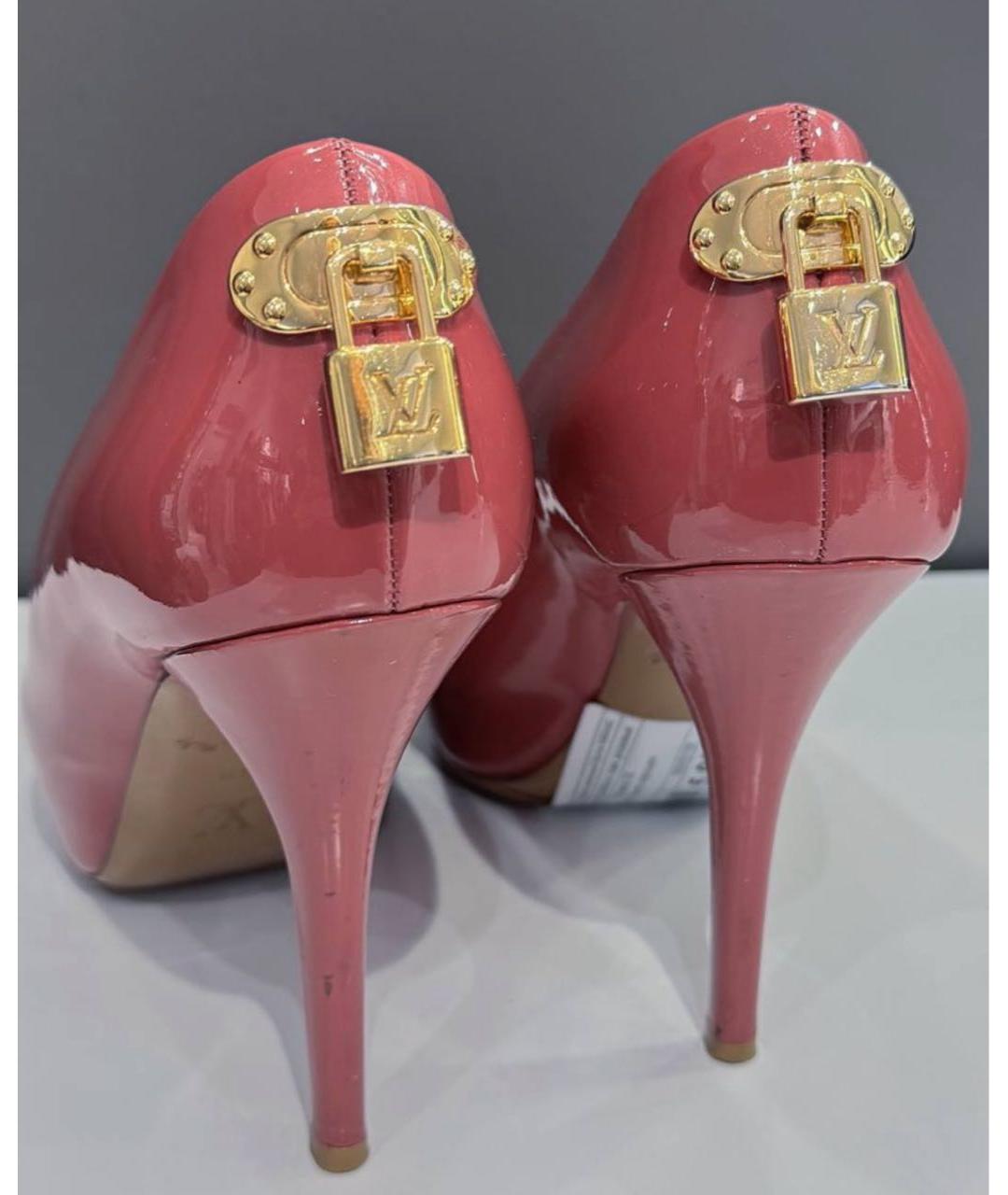 LOUIS VUITTON Коралловые туфли из лакированной кожи, фото 6