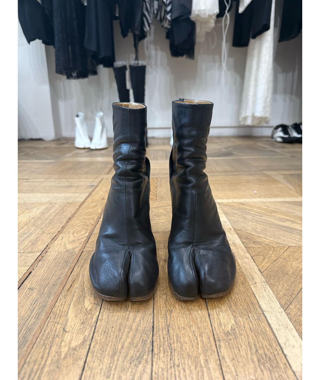 MAISON MARGIELA Черные кожаные ботильоны, фото 2