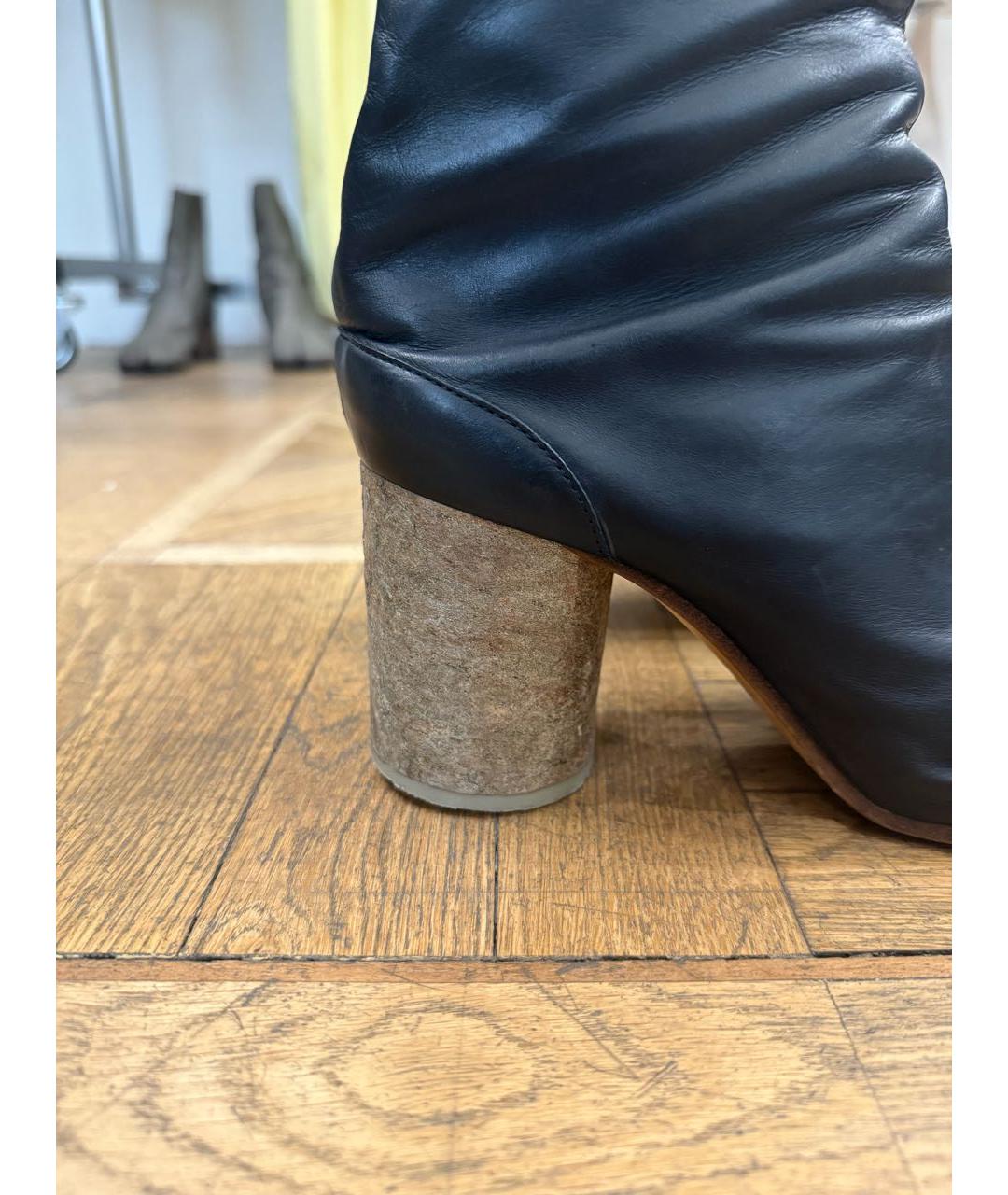 MAISON MARGIELA Черные кожаные ботильоны, фото 6