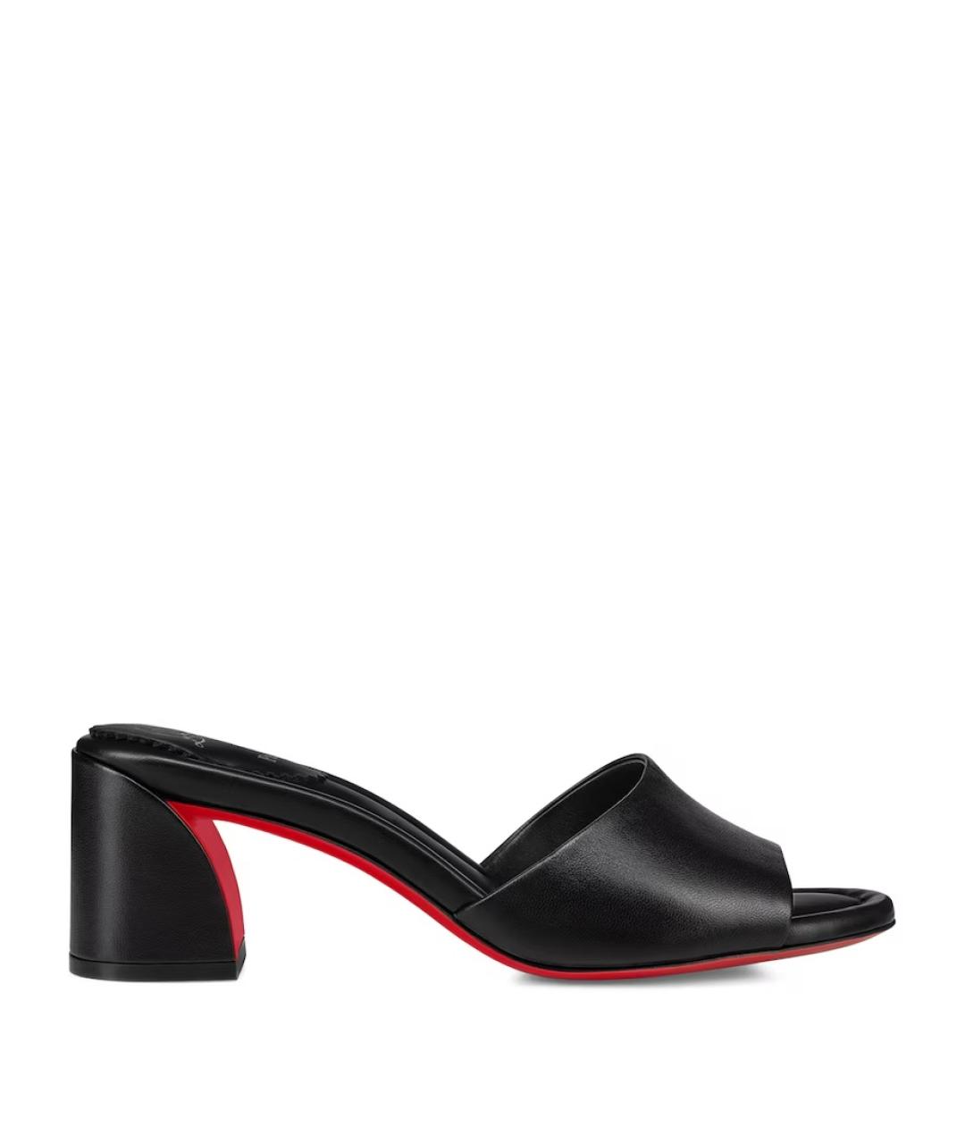CHRISTIAN LOUBOUTIN Черные кожаные мюли, фото 10