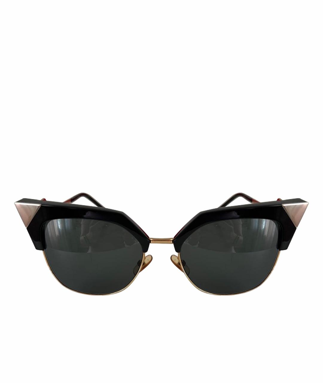 FENDI Черные металлические солнцезащитные очки, фото 1