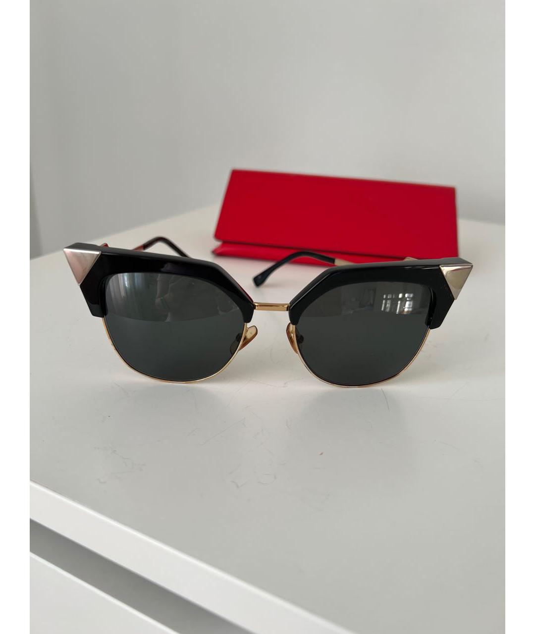 FENDI Черные металлические солнцезащитные очки, фото 8