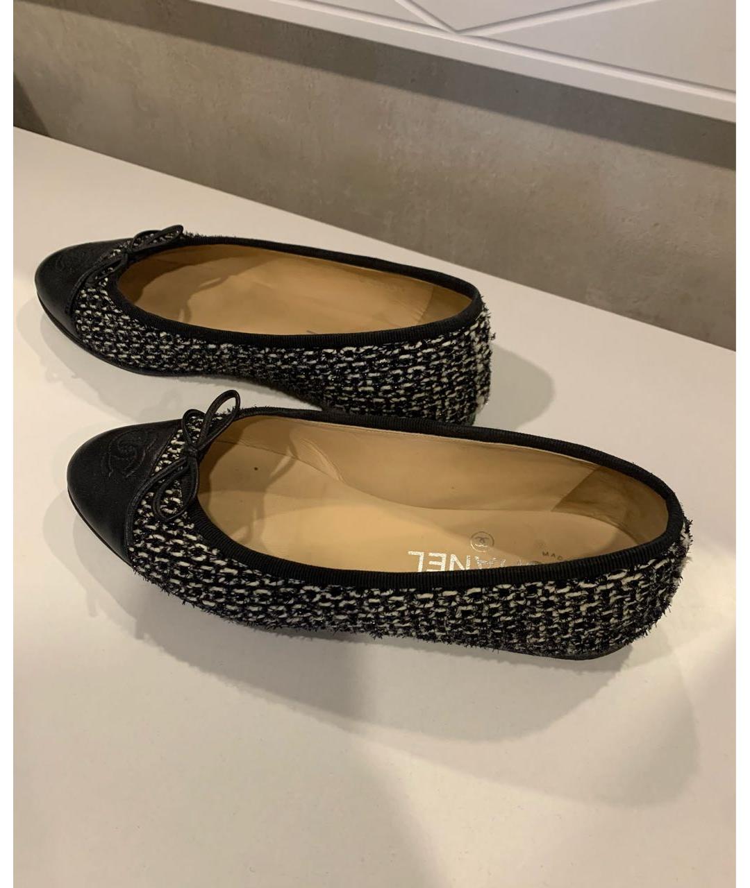 CHANEL Черные кожаные балетки, фото 5