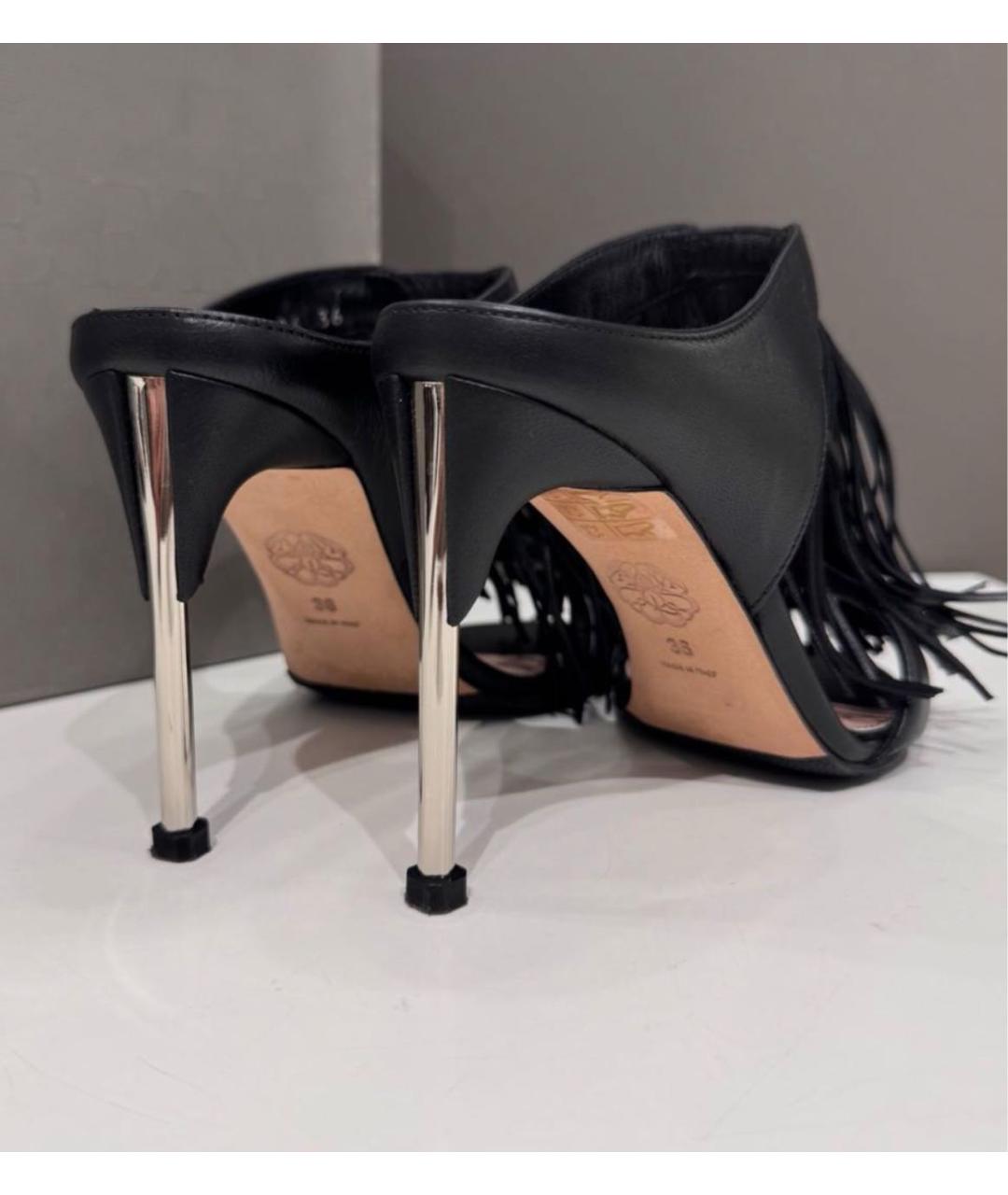 ALEXANDER MCQUEEN Черные кожаные ботильоны, фото 4
