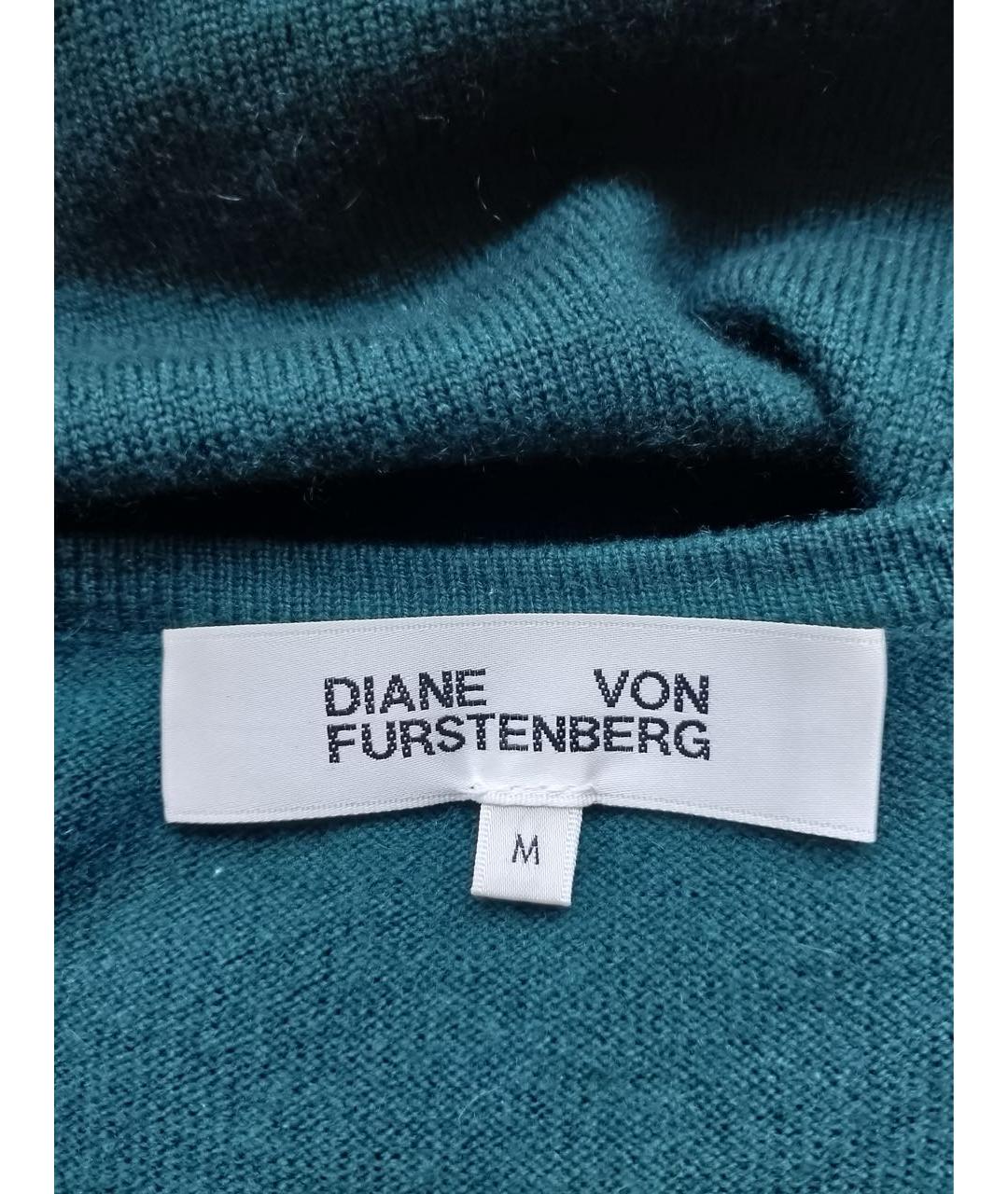 DIANE VON FURSTENBERG Зеленые шерстяное повседневное платье, фото 6