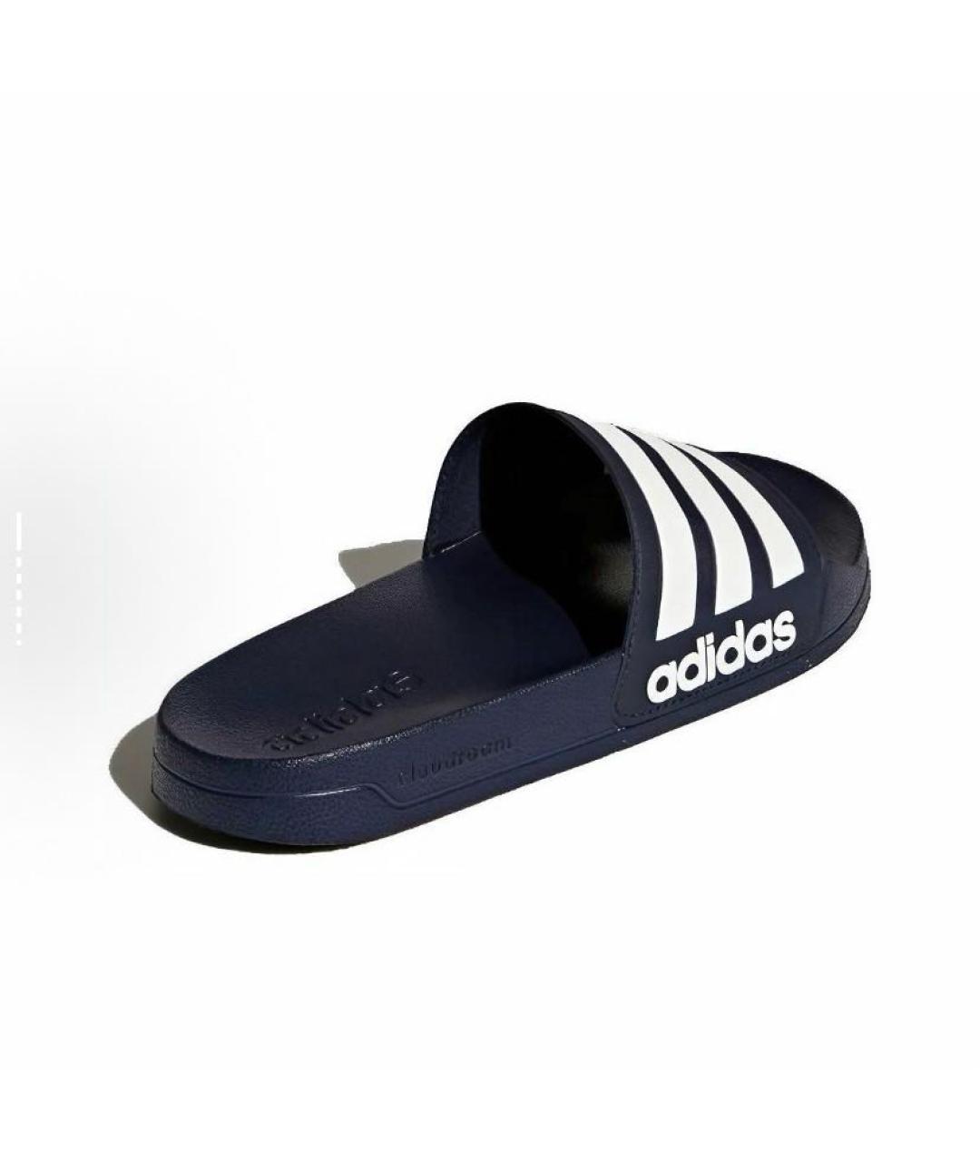 ADIDAS Темно-синие резиновые шлепанцы, фото 4