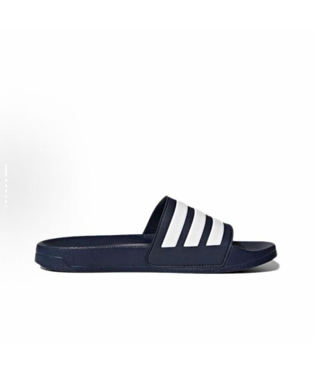 ADIDAS Темно-синие резиновые шлепанцы, фото 3