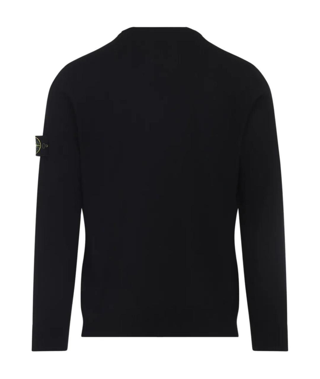 STONE ISLAND Черный шерстяной джемпер / свитер, фото 2