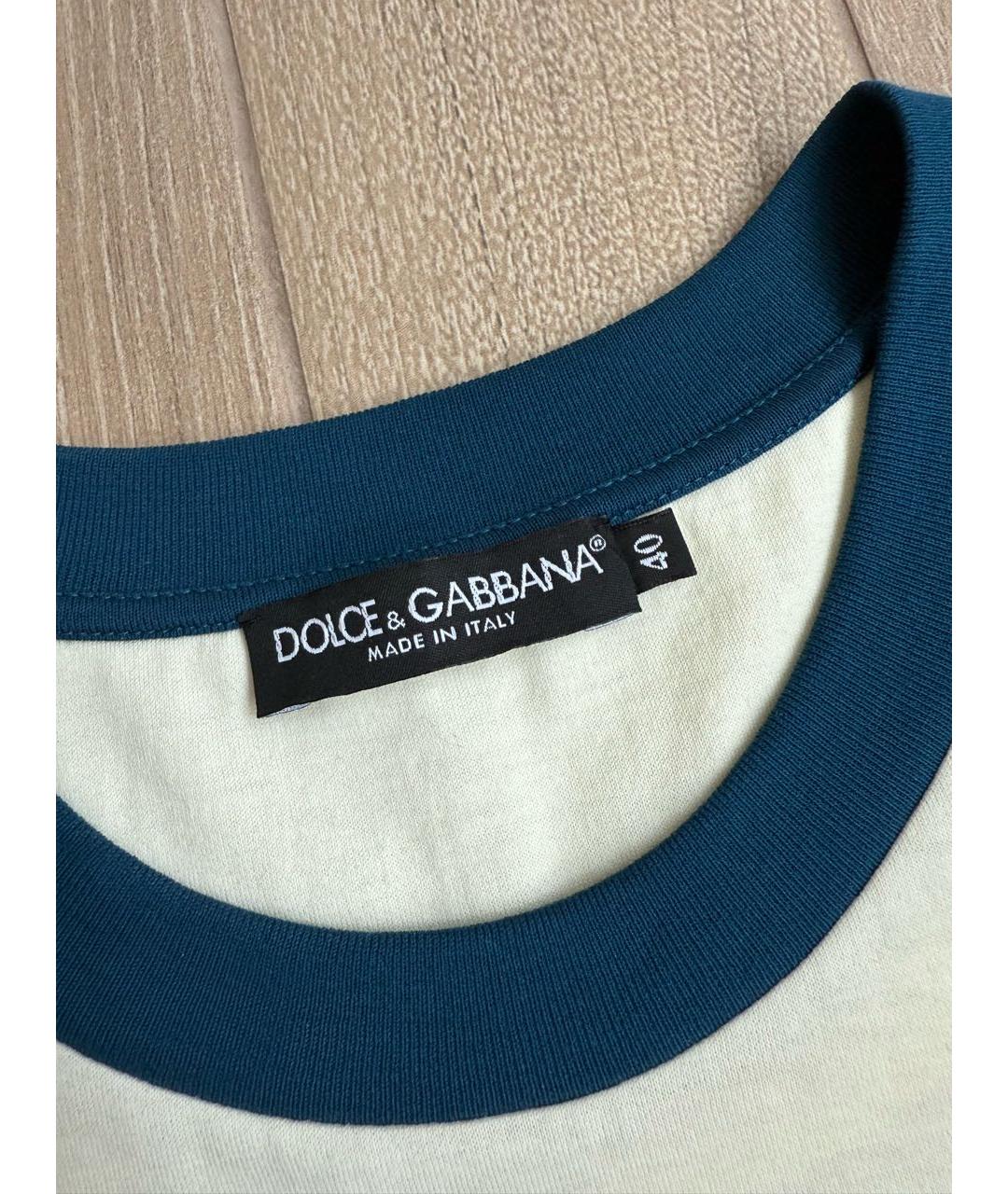 DOLCE&GABBANA Белая хлопковая футболка, фото 4