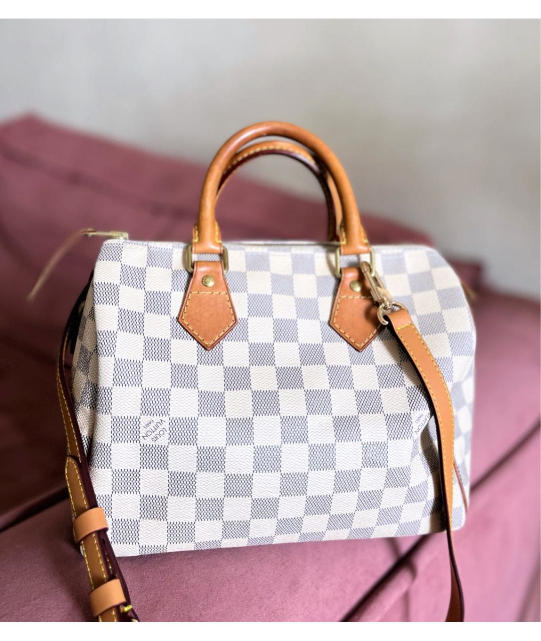 LOUIS VUITTON Белая кожаная сумка с короткими ручками, фото 8
