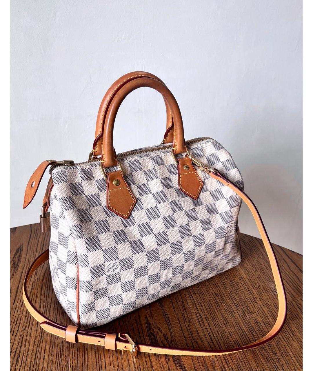 LOUIS VUITTON Белая кожаная сумка с короткими ручками, фото 9