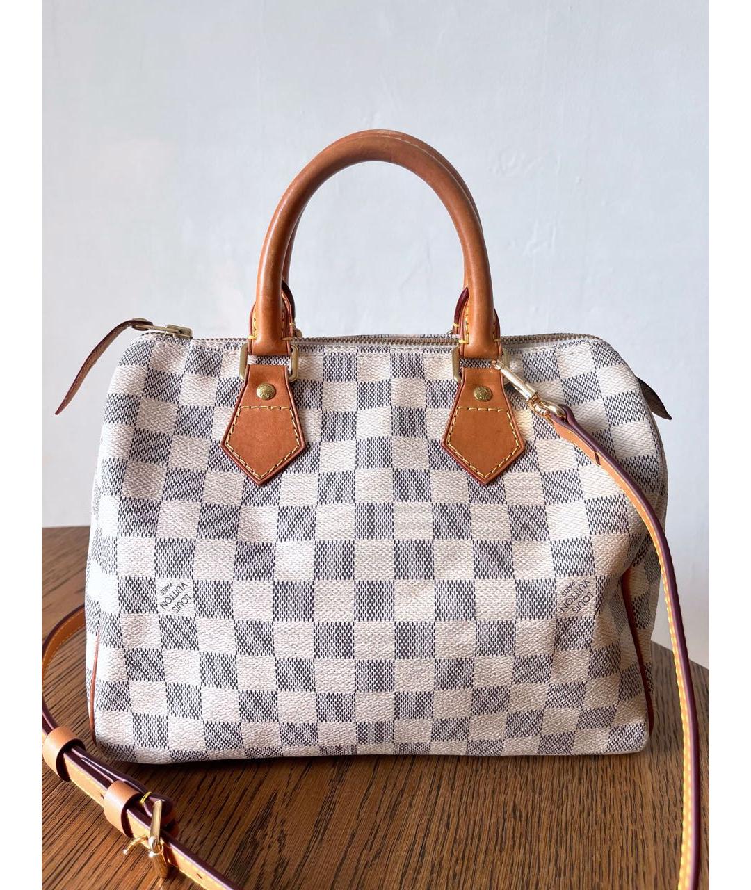 LOUIS VUITTON Белая кожаная сумка с короткими ручками, фото 2