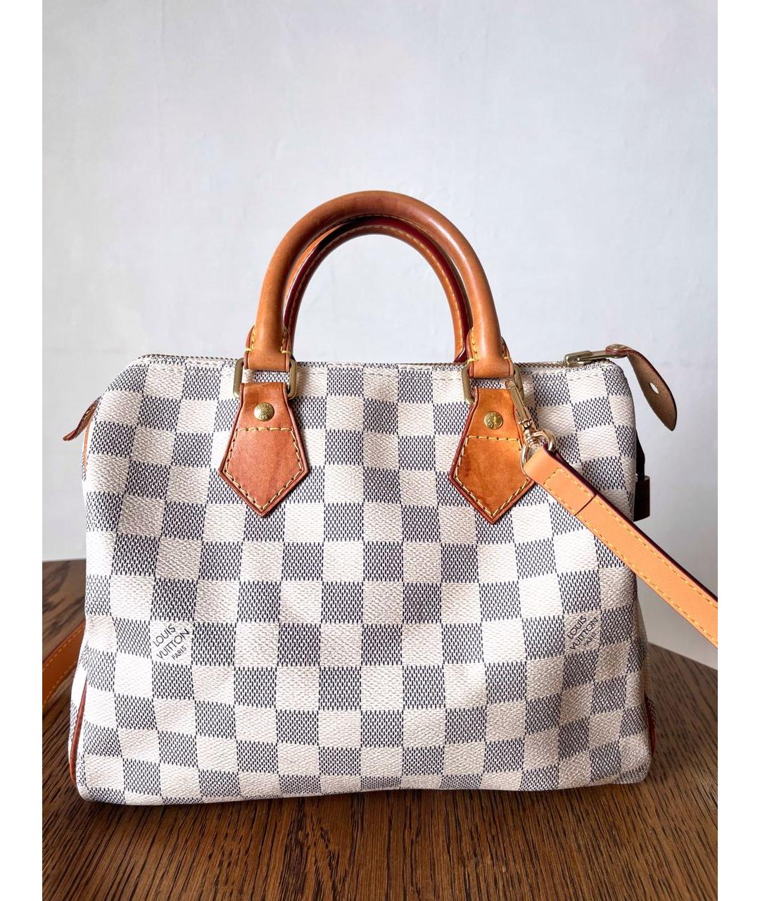 LOUIS VUITTON Белая кожаная сумка с короткими ручками, фото 3