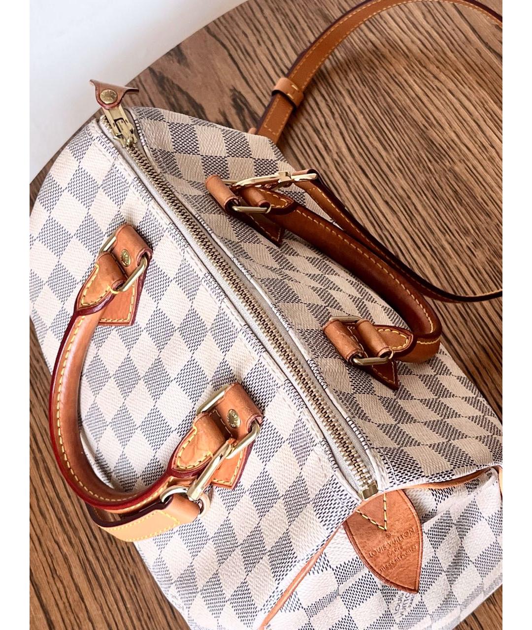 LOUIS VUITTON Белая кожаная сумка с короткими ручками, фото 7