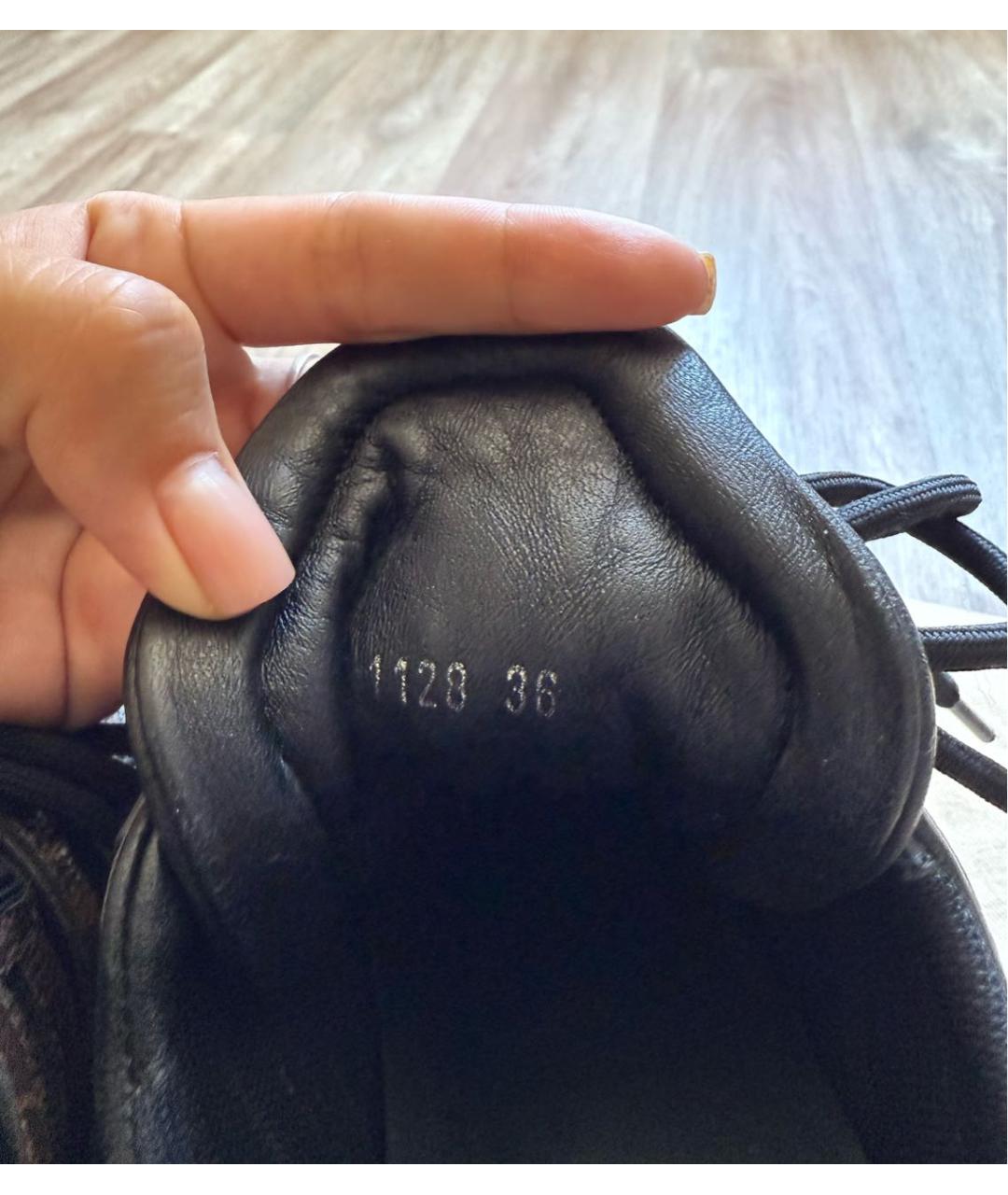 LOUIS VUITTON Коричневые кожаные кроссовки, фото 6