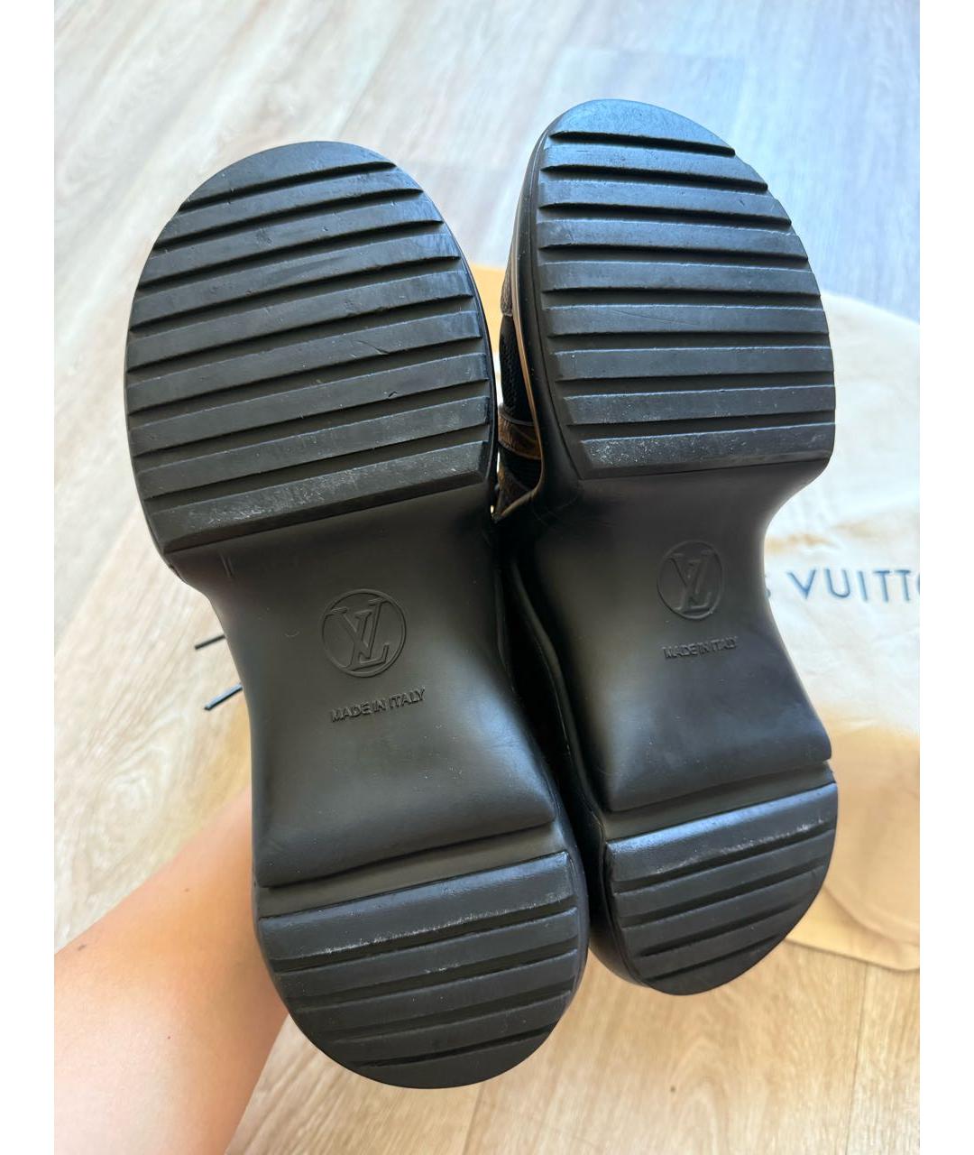 LOUIS VUITTON Коричневые кожаные кроссовки, фото 5