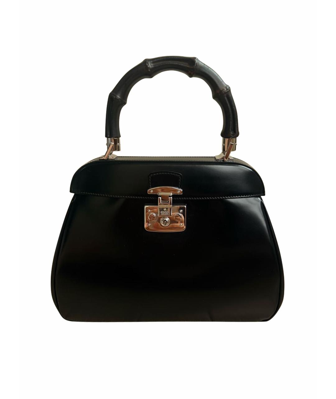 GUCCI Черная кожаная сумка с короткими ручками, фото 1