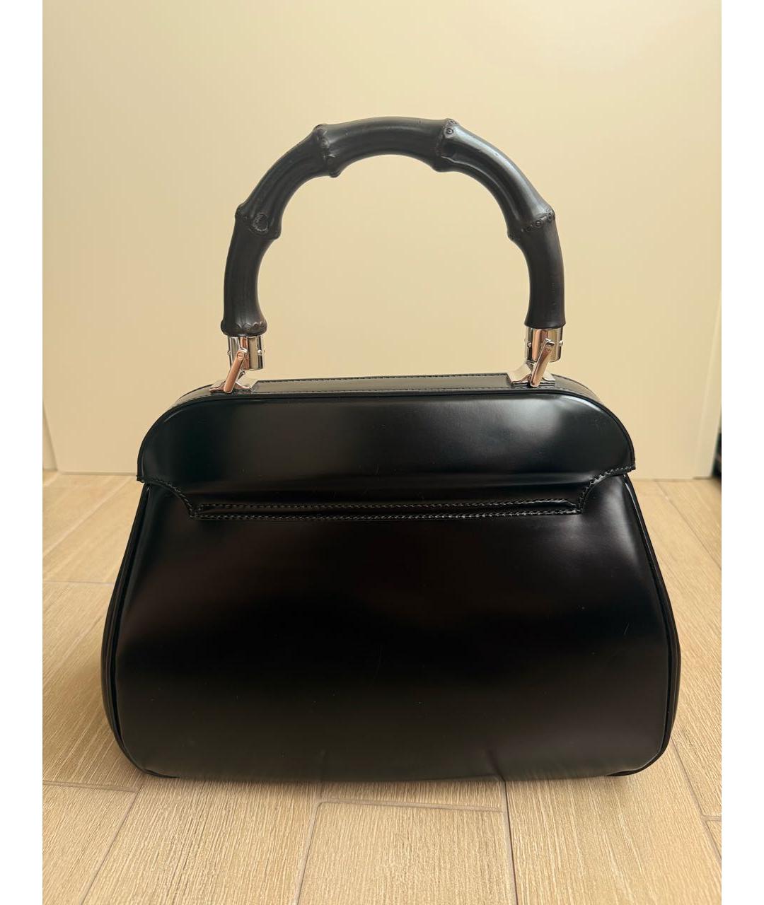 GUCCI Черная кожаная сумка с короткими ручками, фото 2