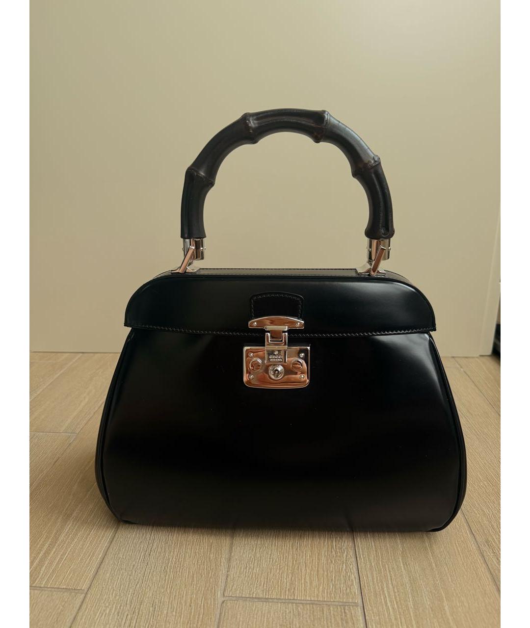 GUCCI Черная кожаная сумка с короткими ручками, фото 9