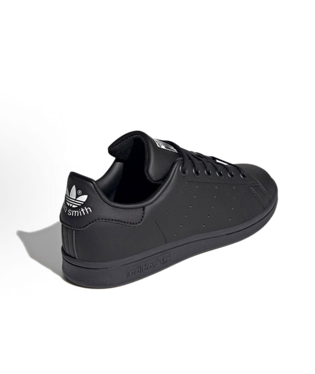 ADIDAS Черные кожаные кроссовки, фото 4