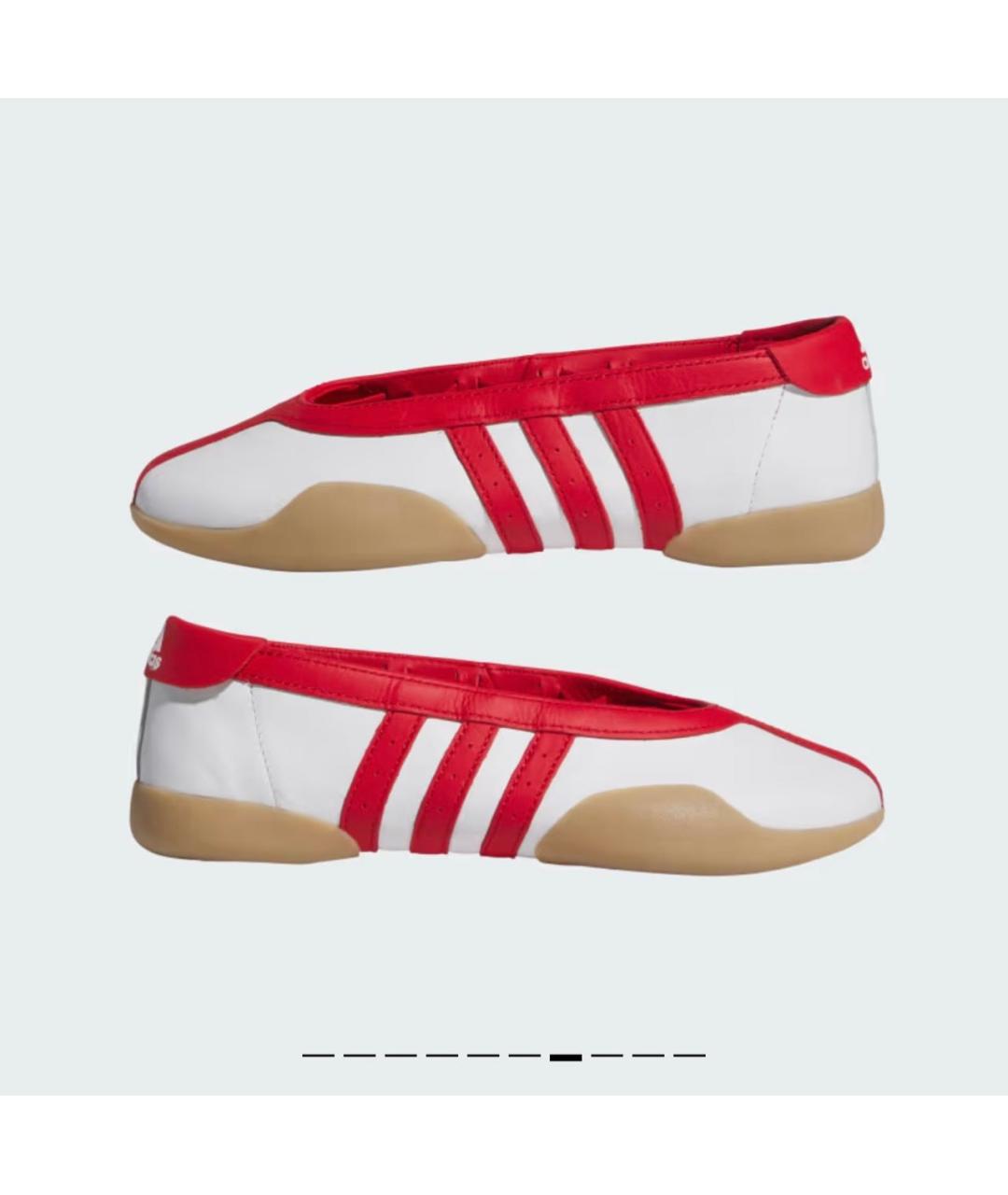 ADIDAS Красные балетки из искусственной кожи, фото 3