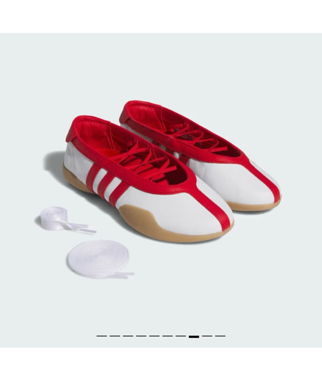 ADIDAS Красные балетки из искусственной кожи, фото 2