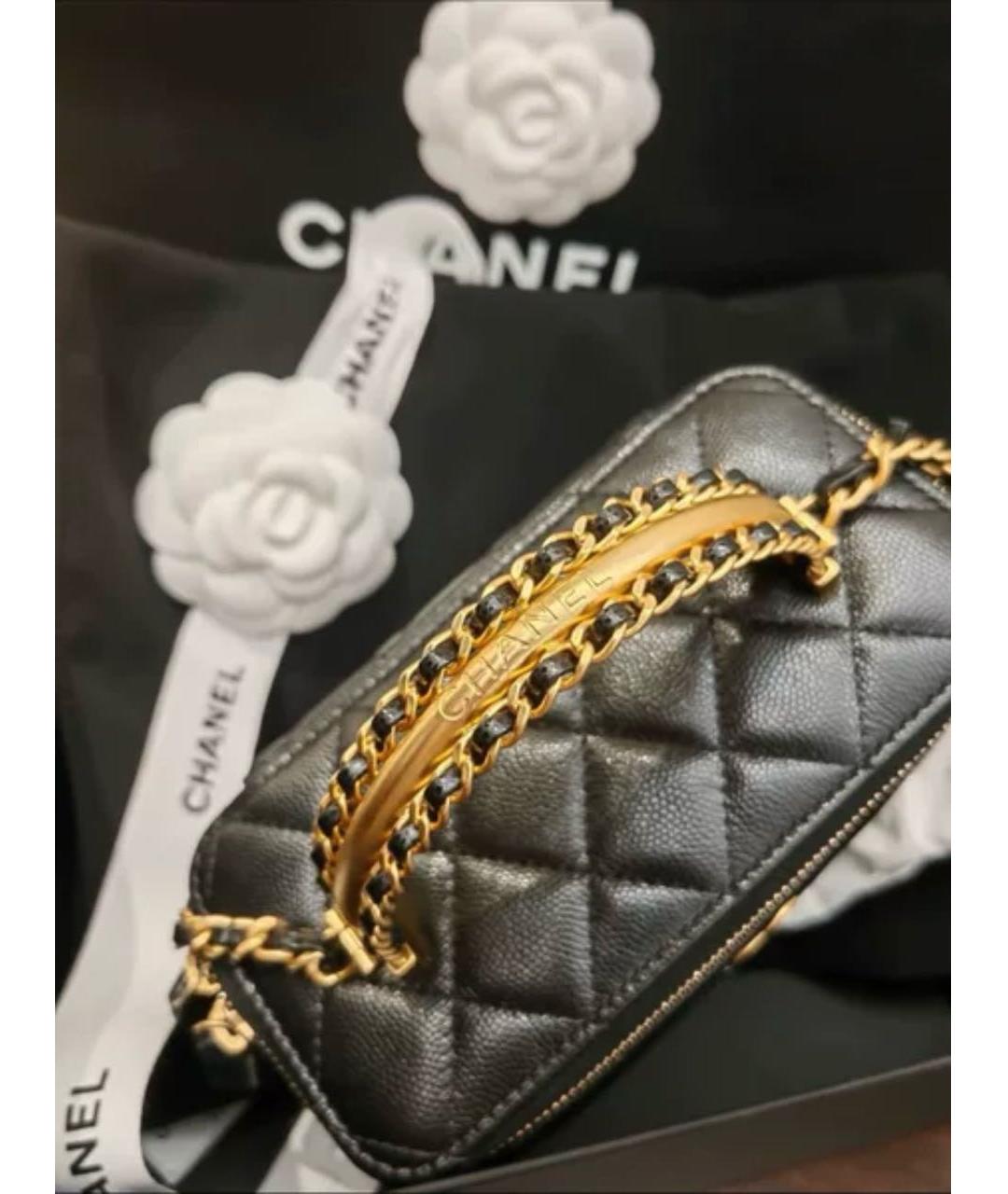 CHANEL Черная кожаная сумка с короткими ручками, фото 2