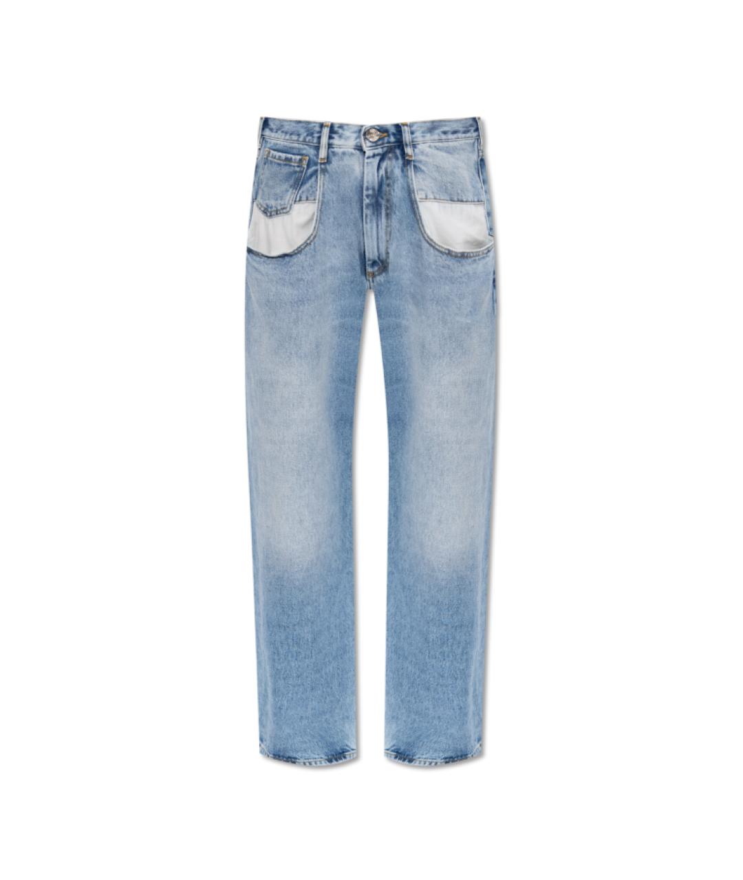 MAISON MARGIELA Голубые хлопковые прямые джинсы, фото 1