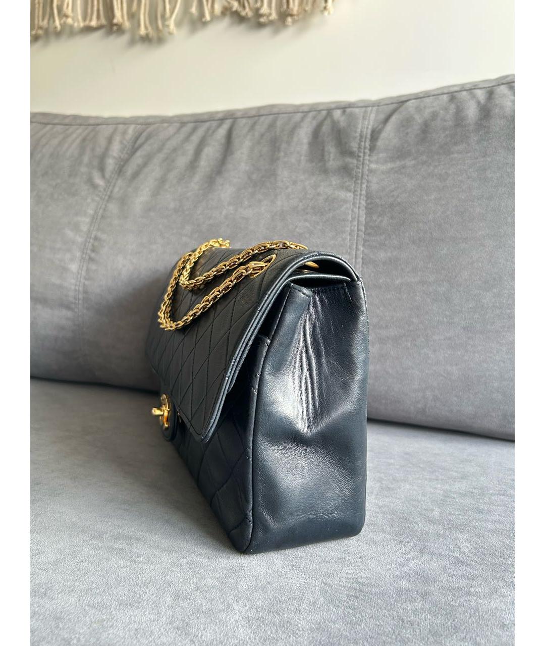 CHANEL Темно-синяя кожаная сумка через плечо, фото 5