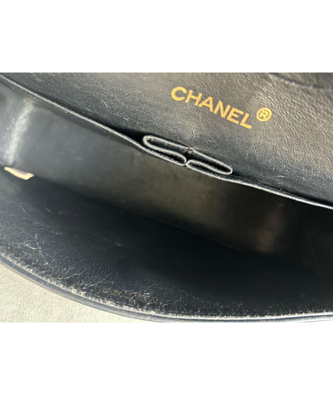 CHANEL Темно-синяя кожаная сумка через плечо, фото 4