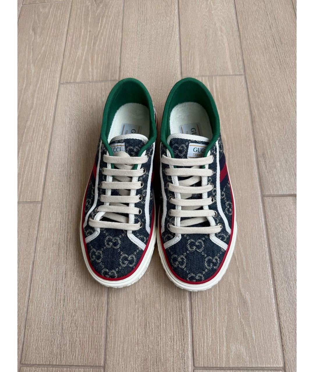 GUCCI Синие текстильные кеды, фото 2