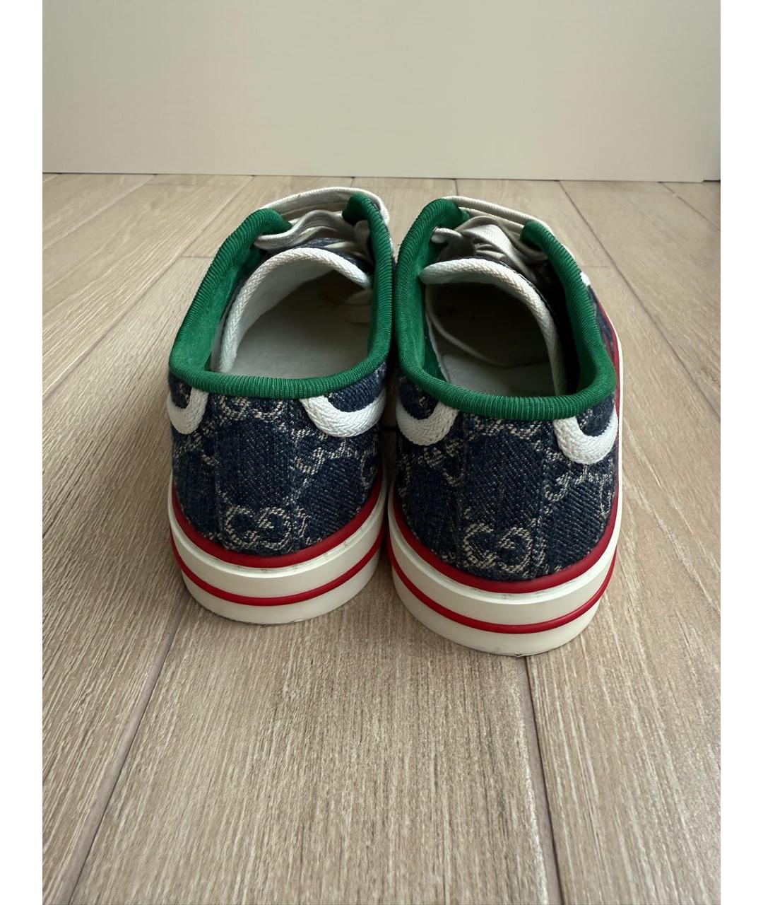 GUCCI Синие текстильные кеды, фото 3