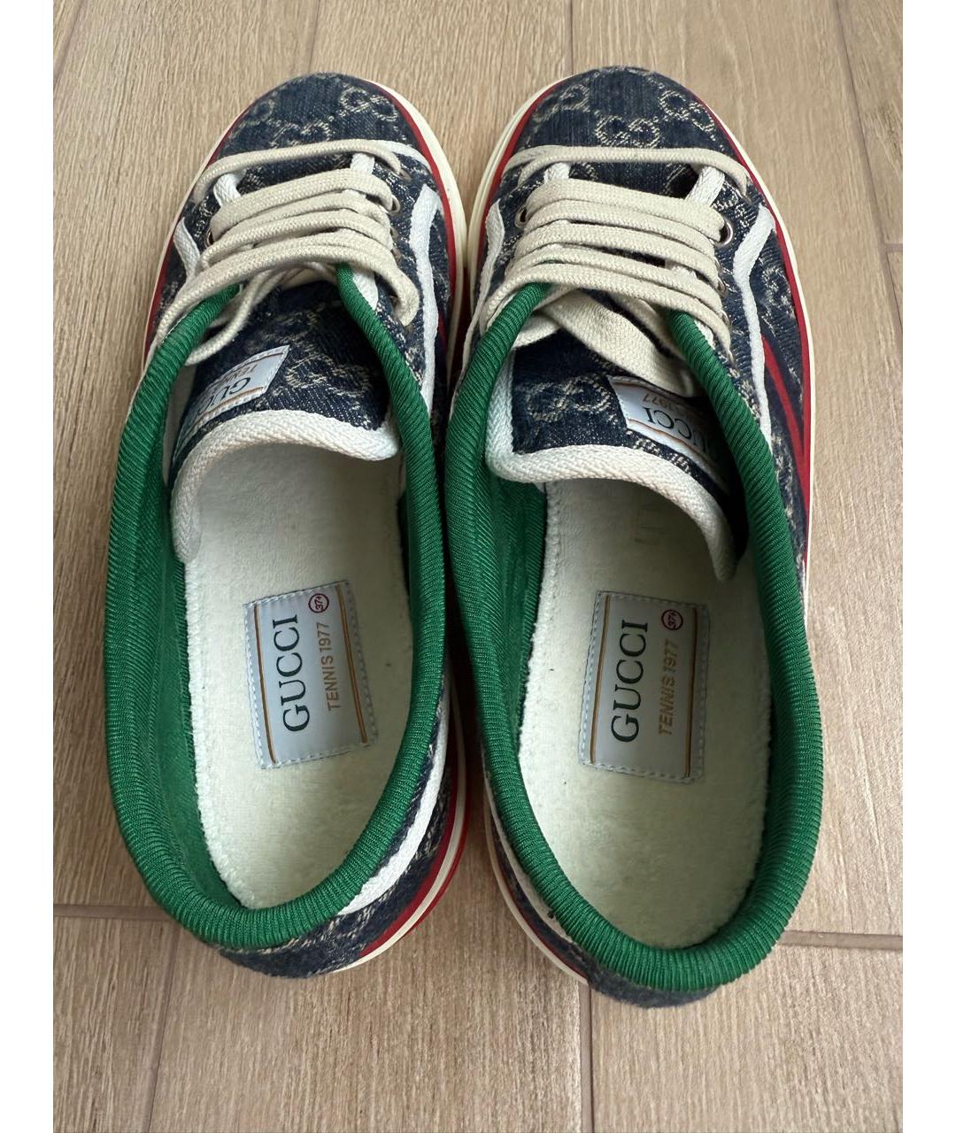 GUCCI Синие текстильные кеды, фото 4