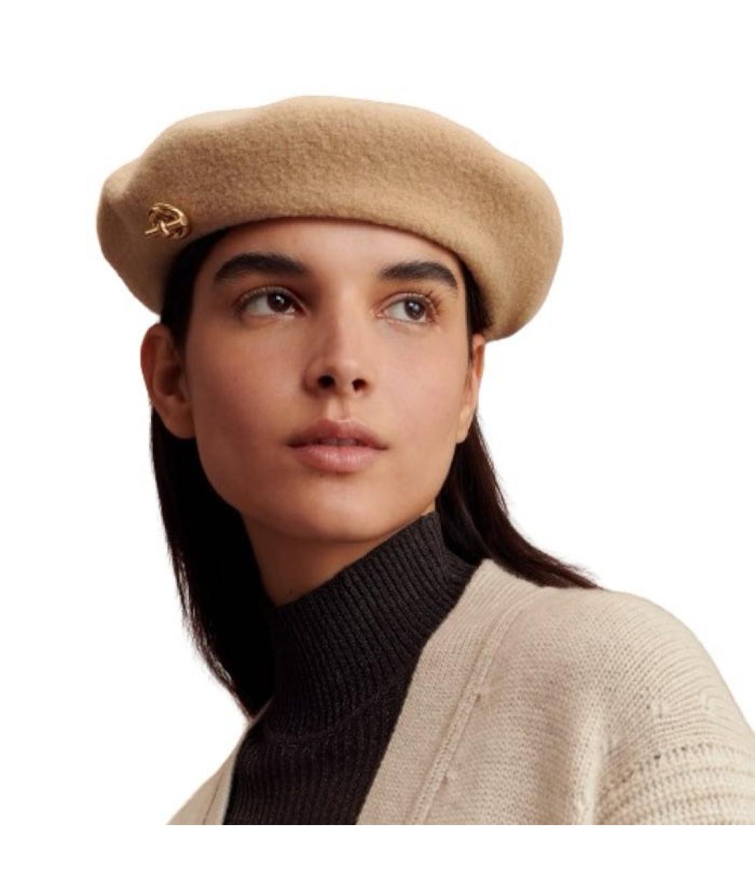 HERMES Бежевая шерстяная шляпа, фото 6