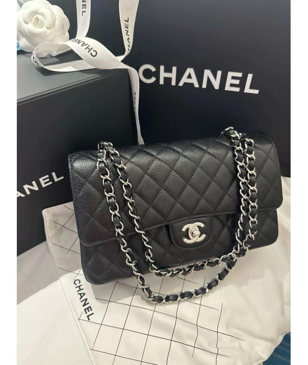 CHANEL Черная кожаная сумка через плечо, фото 7