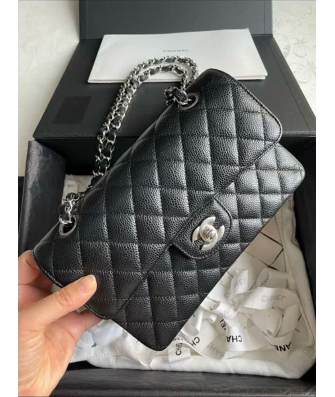CHANEL Черная кожаная сумка через плечо, фото 3