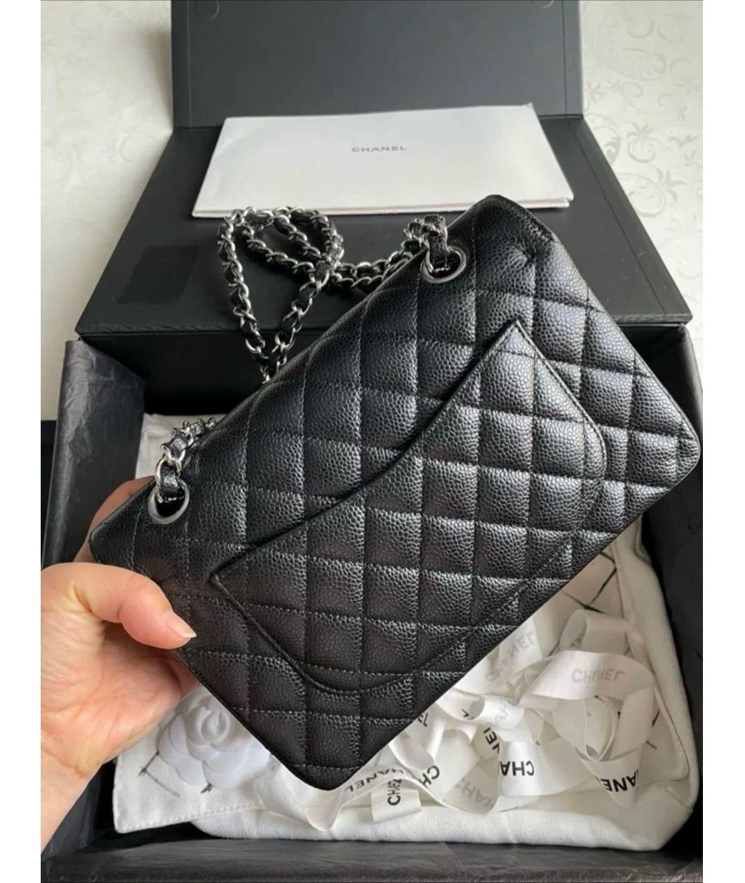 CHANEL Черная кожаная сумка через плечо, фото 4