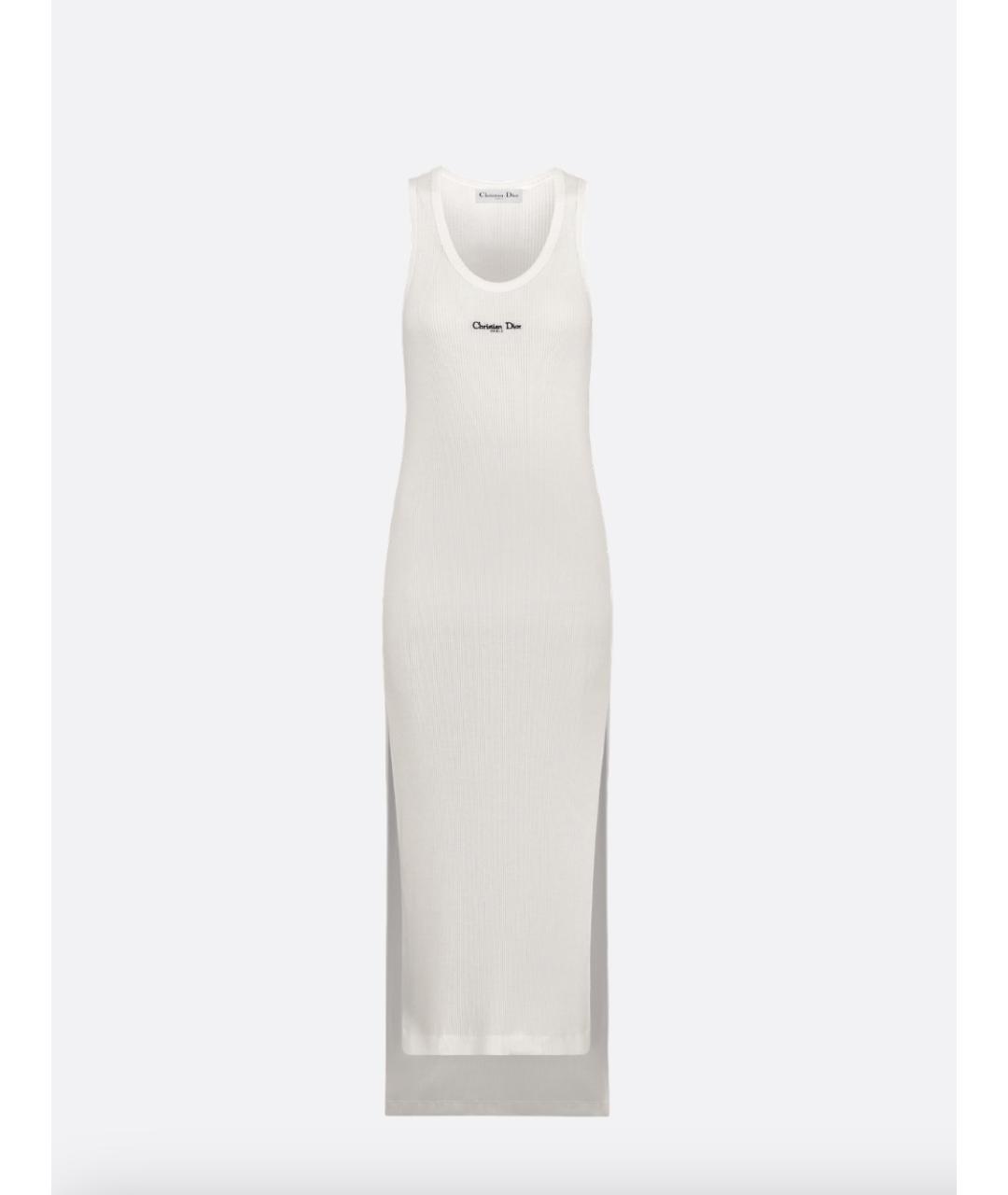 CHRISTIAN DIOR Белое хлопковое повседневное платье, фото 4