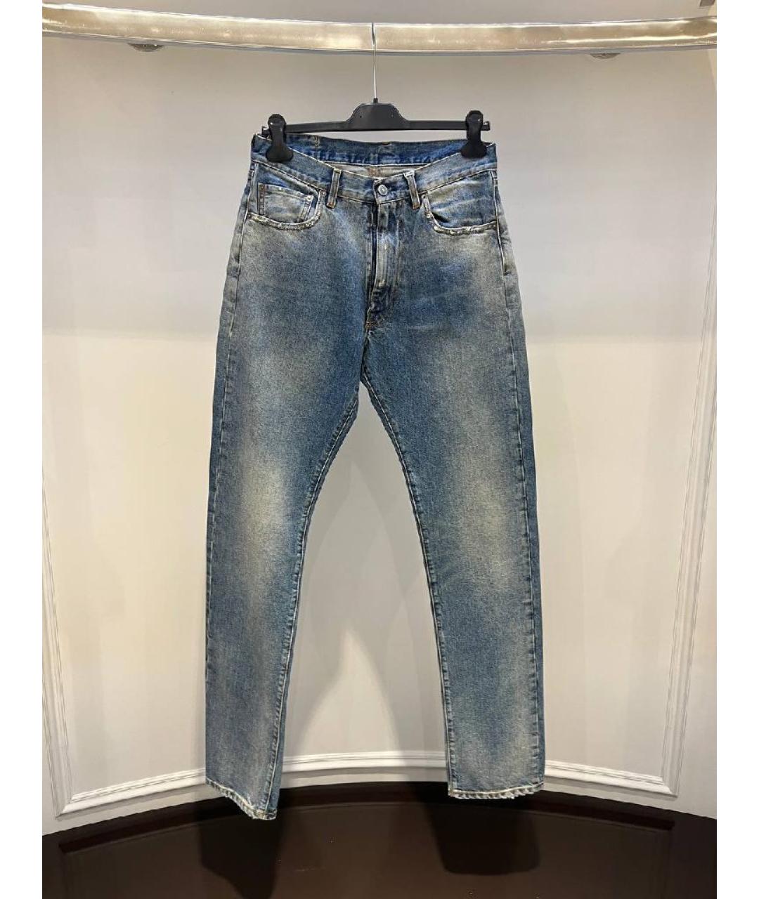 MAISON MARGIELA Голубые хлопковые джинсы, фото 2