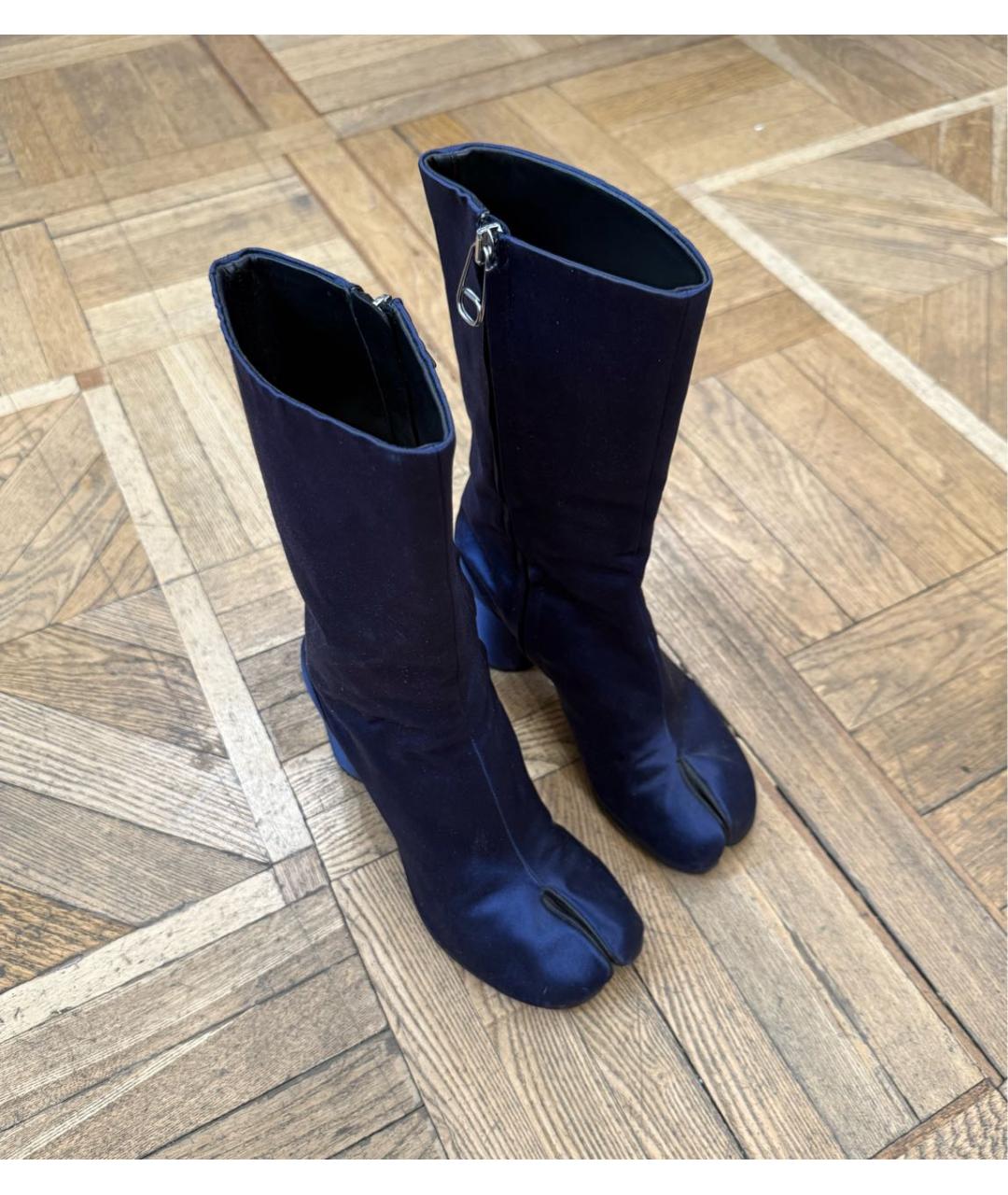 MAISON MARGIELA Темно-синие текстильные ботильоны, фото 5