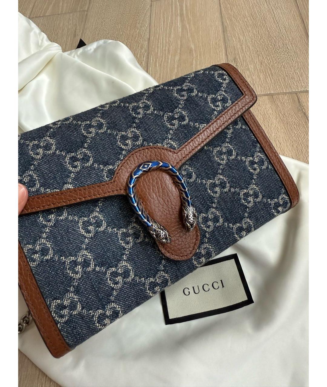 GUCCI Синяя деним сумка через плечо, фото 5