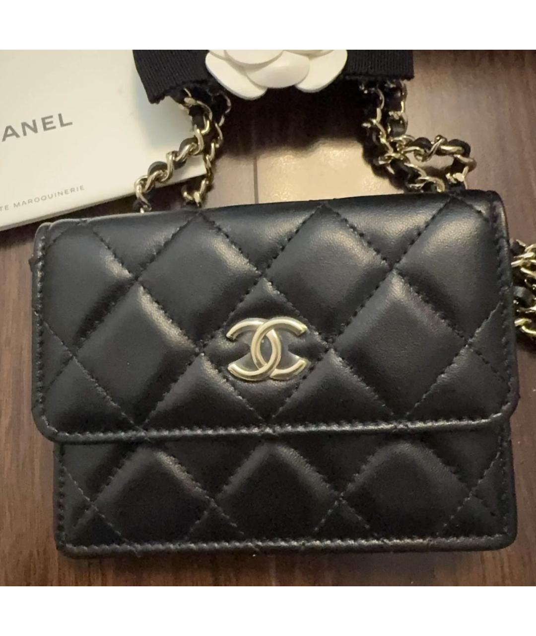 CHANEL Черная кожаная сумка через плечо, фото 3